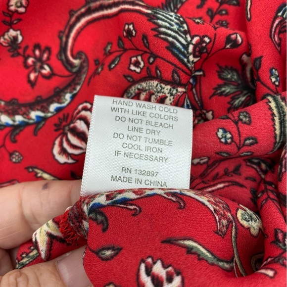 Rose & Olive Romantic Oversized Red Floral Blouse- Medium - Picture 2 of 5